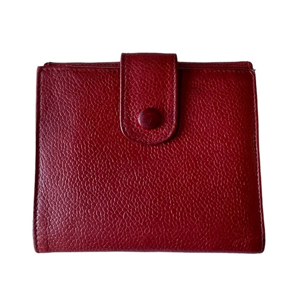 Authentic Chanel Red Caviar Leather Wallet - Picture 2 of 11